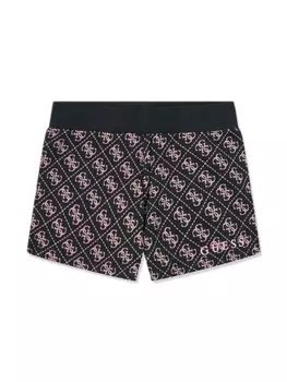 guess kids шорты с логотипом, черный