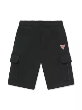 guess kids спортивные шорты с логотипом, черный