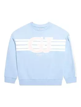 Guess kids толстовка с логотипом, синий
