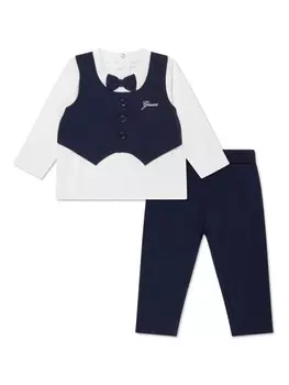 Guess Kidsте детский комплект брюк с вышитым логотипом, белый