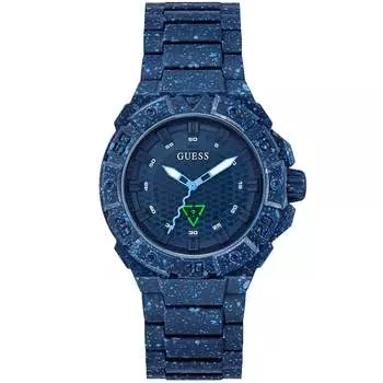 Guess Мужские часы NoTide Ocean из пластика с темно-синим циферблатом