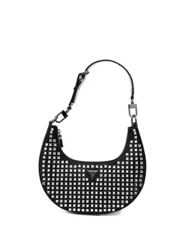 GUESS USA полукруглая сумка на плечо с заклепками, черный