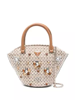 GUESS USA сумка-тоут с кристаллами, коричневый