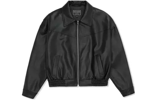 GUESS Женская кожаная куртка, цвет Black