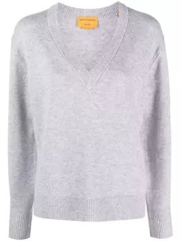 Guest In Residence кашемировый джемпер с V-образным вырезом, серый