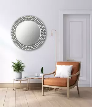 Guido Maria Kretschmer Home&Living декоративное зеркало, настенное зеркало, круглое, металлическая рама 66 см, цвет silberfarben