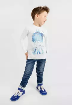 Gulliver Комфортные джинсы "Casual Denim Pants" с эффектом потертости, синий