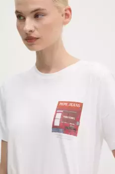 GWENDOLYN хлопковая футболка Pepe Jeans, белый