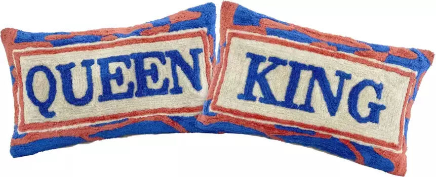 Гвидо Мария Кречмер Декоративные подушки Home&Living "Queen & King", набор из 2 шт., чехлы на подушки, 30 x 50 см, без наполнителя, тафтинговые Guido Maria Kretschmer Home&Living 50х30 см, цвет Multi