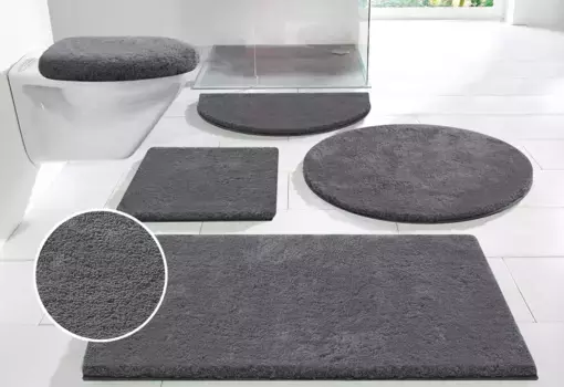 Гвидо Мария Кречмер Коврик для ванной Home&Living "Jari", высота 30 мм, с противоскользящим покрытием, быстросохнущий, износостойкий Guido Maria Kretschmer Home&Living прямоугольный (50х90 см), цвет schiefer