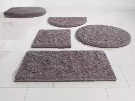 Гвидо Мария Кречмер Коврик для ванной Home&Living "Jari", высота 30 мм, с противоскользящим покрытием, быстросохнущий, износостойкий Guido Maria Kretschmer Home&Living прямоугольный (55х50 см), серый