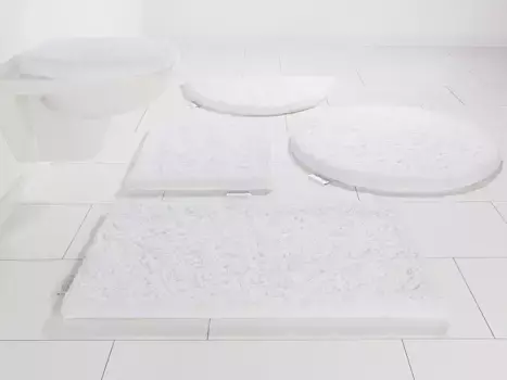 Гвидо Мария Кречмер Коврик для ванной Home&Living "Jari", высота 30 мм, с противоскользящим покрытием, быстросохнущий, износостойкий Guido Maria Kretschmer Home&Living прямоугольный (90х160 см), белый