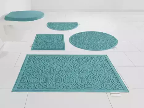 Гвидо Мария Кречмер Коврик для ванной Home&Living "Garden Pastels", высота 3 мм, с противоскользящим покрытием Guido Maria Kretschmer Home&Living 2 шт. Подвесной туалетный гарнитур, бирюзовый