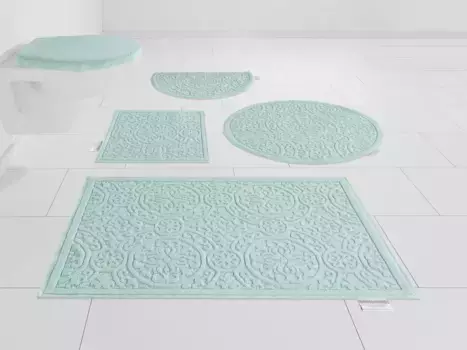 Гвидо Мария Кречмер Коврик для ванной Home&Living "Garden Pastels", высота 3 мм, с противоскользящим покрытием Guido Maria Kretschmer Home&Living 2 шт. Отдельностоящий туалетный гарнитур, цвет aqua