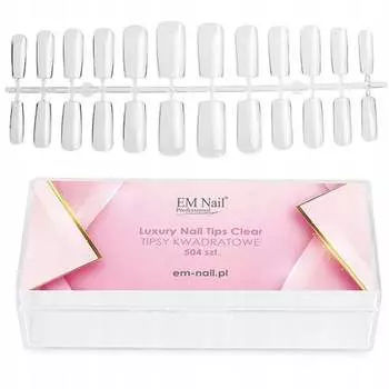 Гвозди туннельные, квадратные, прозрачные, 504 шт. EM Nail