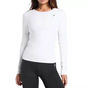 GYMSHARK Обычная женская футболка белого цвета