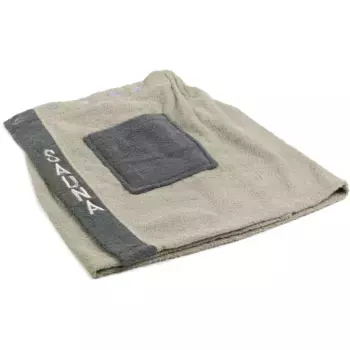 Gzze Kilt «Sauna Kilt», мужской полотенце-халат для сауны, 100% хлопок, регулируемые пуговицы, вышивка, серо-коричневый
