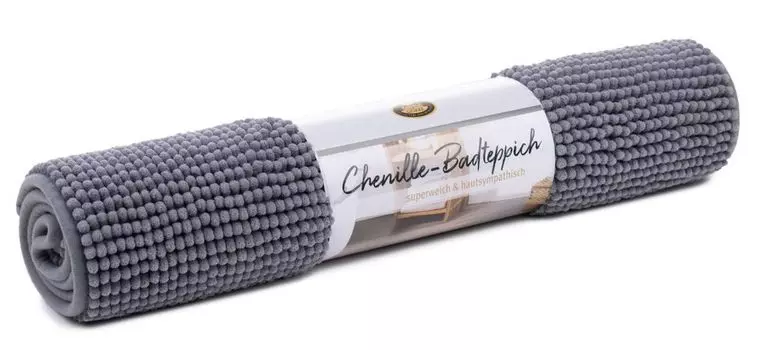 GZZE Коврик для ванной Chenille 50x70 см коврик для ванной противоскользящее покрытие антрацит W.F.Gzze, серый