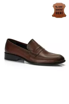 H040 Классические мужские туфли из натуральной кожи Muggo, коричневый