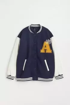 H&amp;M+ Бейсбольная куртка, темно-синий/белый