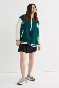 H&amp;M+ Бейсбольная куртка, темно-зеленый/миннесота