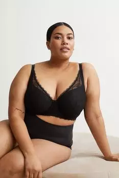 H&amp;M+ Бюстгальтер на косточках с подкладками, черный