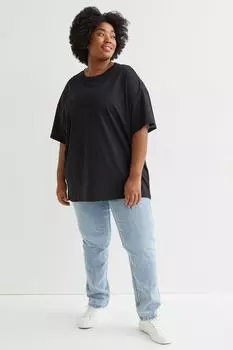 H&amp;M+ Футболка оверсайз, черный