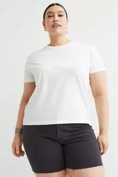 H&amp;M+ Хлопковая футболка, белый