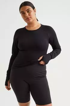 H&amp;M+ Короткие леггинсы для тренинга, черный