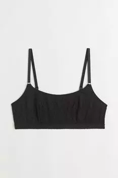 H&M+ Мягкий кружевной бюстгальтер, черный