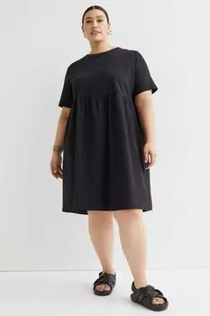 H&amp;M+ Платье из хлопкового джерси, черный