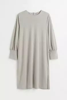 H&amp;M+ Платье с длинными рукавами, светло-серый бежевый