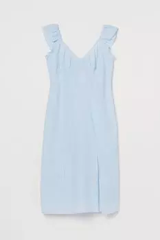 H&amp;M+ Платье с разрезом, голубой/клетка