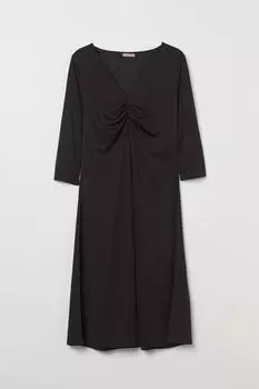 H&amp;M+ платье с V-образным вырезом, черный