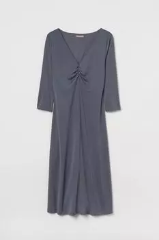 H&amp;M+ платье с V-образным вырезом, темно-серый