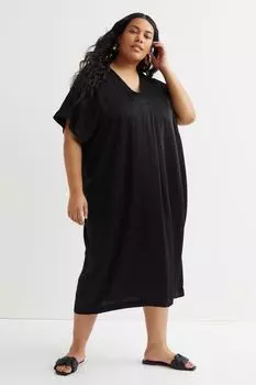 H&amp;M+ платье-туника с V-образным вырезом, черный