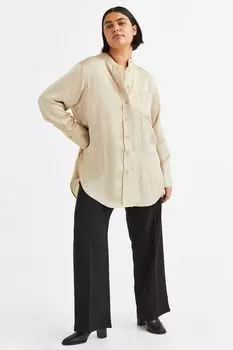 H&amp;M+ Рубашка оверсайз, бежевый