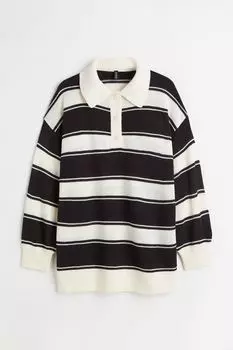 H&amp;M+ Свитер оверсайз, черные/белые полосы