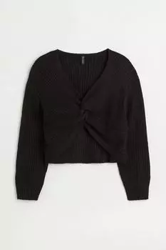 H&amp;M+ Свитер с узлом, черный