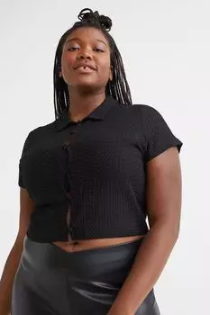 H&M+ Топ с воротником, черный