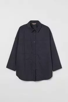 H&amp;M+ Утепленная куртка-рубашка, темно-серый