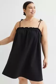 H&M+ Вафельное платье из джерси, черный