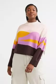 H&amp;M+ Жаккардовый свитер, белый/пейзаж