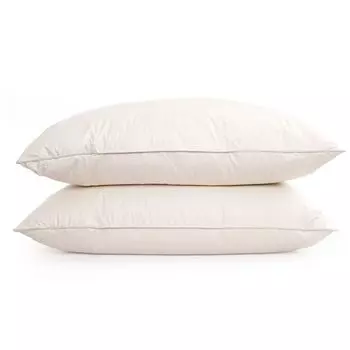 H&F домашний текстиль органический хлопок | Комплект из 2 подушек 80х80 см | Наполнитель: 1320 грамм пуха, гусиного пуха | 100% натуральная трехкамерная подушка | Обложка: 100% хлопок, батист | 3-х камерные пуховые подушки Home-&-Fashion