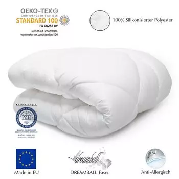 H&F Домашний текстиль Пуховое одеяло 135x200 Зимнее одеяло + подушка 80x80 | Теплый и мягкий | Чехол на подушки и одеяла: 100% микрофибра | Наполнитель: одеяло 1250г, подушка спальная 1100г Home-&-Fashion