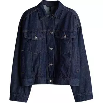 H&M Джинсовая куртка женская темно-синего цвета