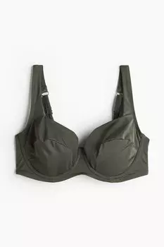 H&M+ лиф бикини без подкладок H&M, хаки