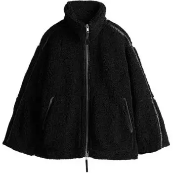 H&M Пальто на бархатной основе, женское, черное