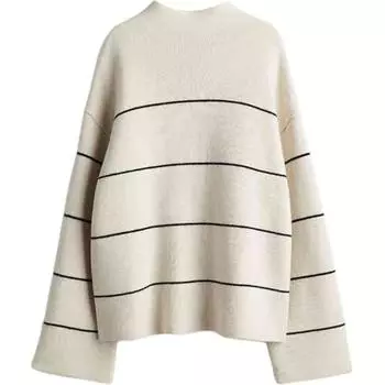 H&M Женский свитер кремовый/полосатый