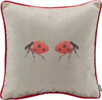 Х.ОК.К. Декоративная подушка "Божья коровка", переливающийся бархат, чехол с наполнителем, 1 шт H.O.C.K. 45х45 см, цвет bunt + bedruckt